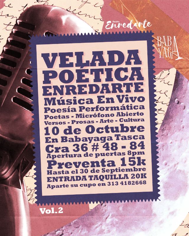 Velada poética Enredarte vol. 2: un espacio para sentir la poesía – Revista Enredarte